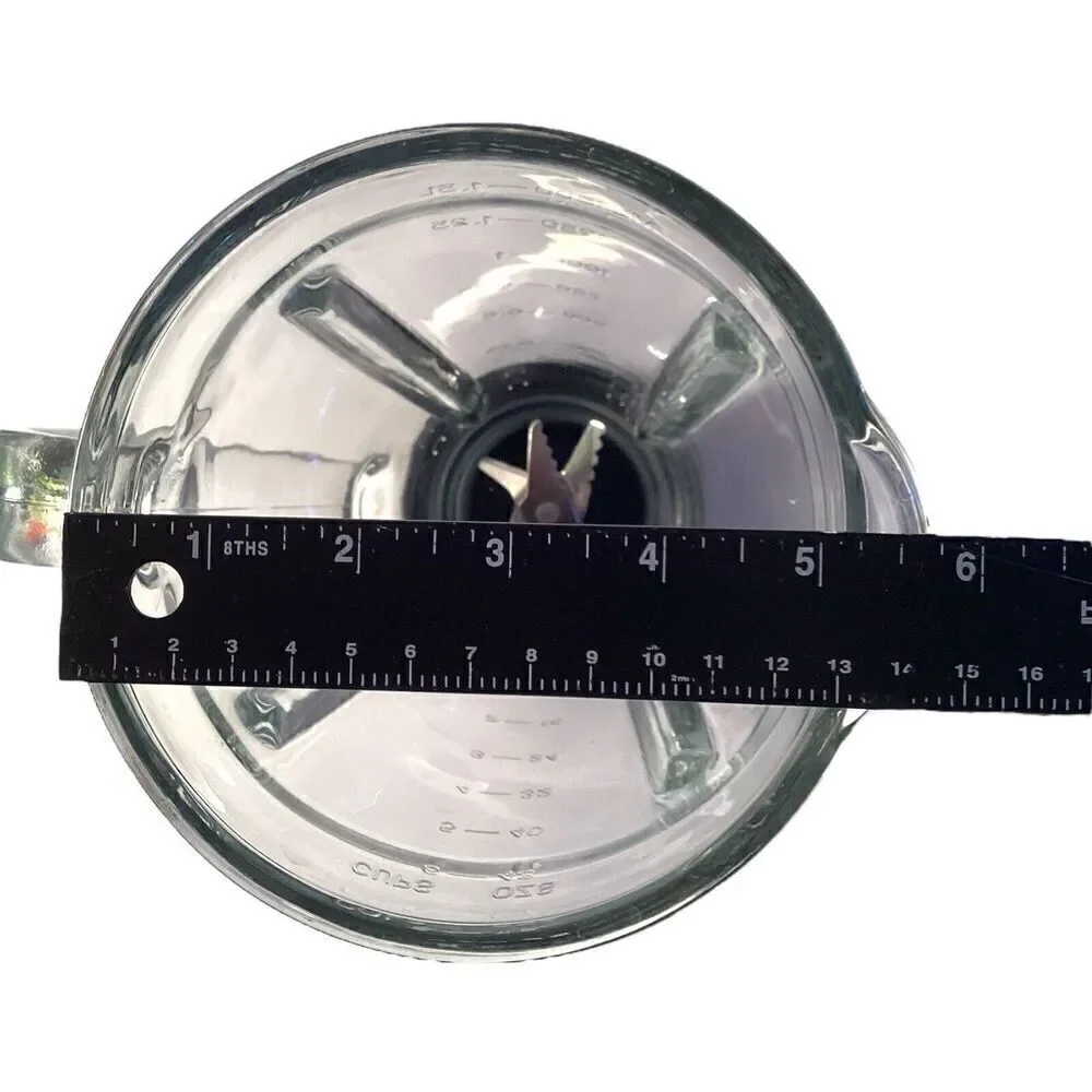 Blender Replacement Heavy Glass Pitcher 6 Cup With Black Lid